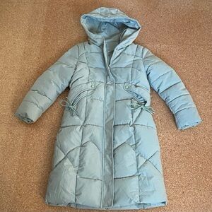 Stylish Sage Hooded Puffer Coat